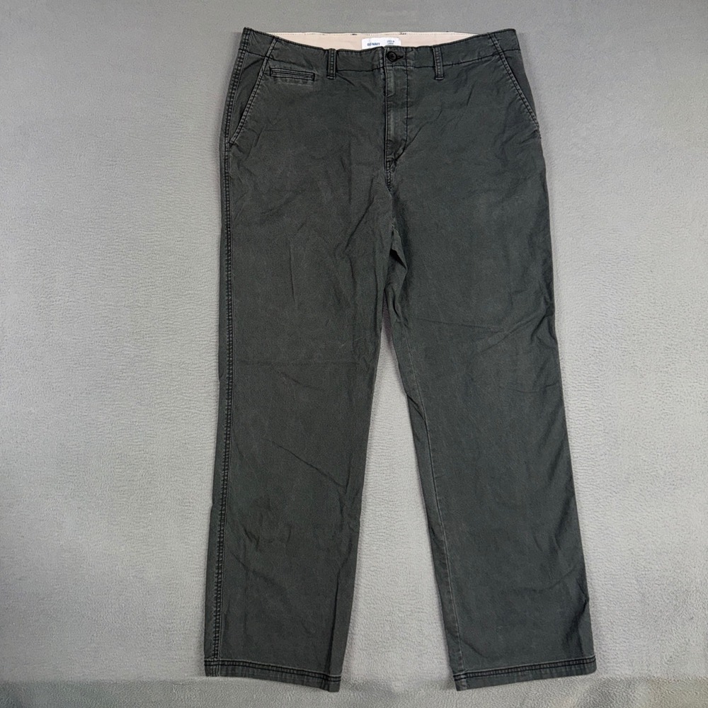 Old Navy Pants Mens 38x34 (Fit 38x32) Gray Lived-In Loose Built-In Flex Chino